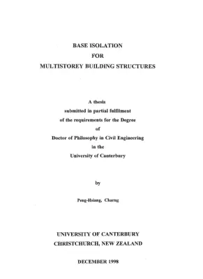 Base Isolation for Multistorey Buildings: Seismic Response Analyses