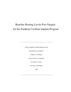 Baseline Data and Outcomes of Cochlear Implant Surgery in Adult Users