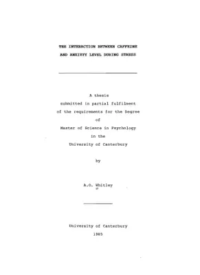Caffeine & Anxiety: A Stress Interaction