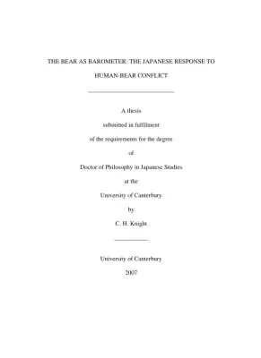 The Bear as Barometer: Understanding Human-Bear Conflict in Japan