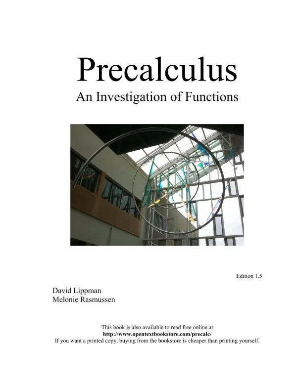 Precalculus: An Investigation of Functions