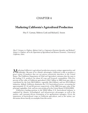 Marketing Strategies for California's Agricultural Production