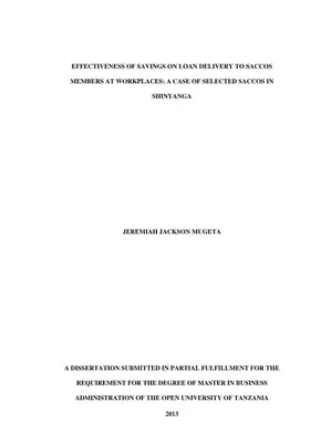 Sacco Loan Effectiveness: A Case Study