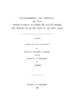 Interrelationship of Paleoenvironments and Coal Properties in Paparoa and Brunner Coal Measures