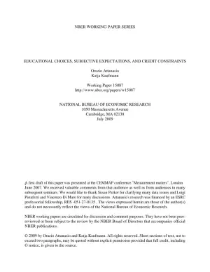 The Impact of Subjective Expectations and Credit Constraints on Educational Investment Decisions