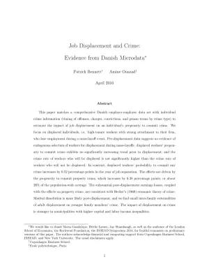 The Impact of Job Displacement on Crime: Evidence from Danish Microdata