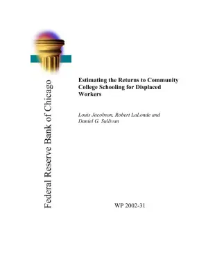 Returns to Community College Education for Displaced Workers: An Analysis