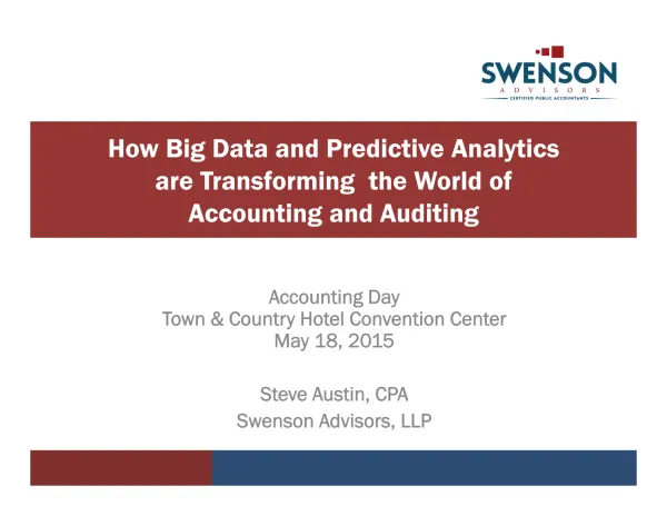 How Big Data and Predictive Analytics are Transforming the World of Accounting and Auditing