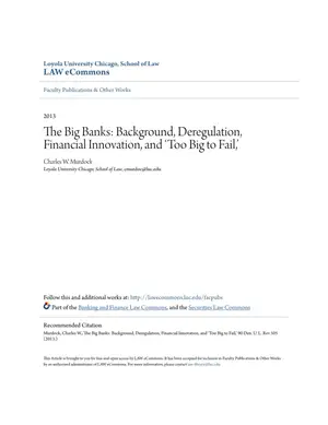 Too Big to Fail: Big Banks & Crisis