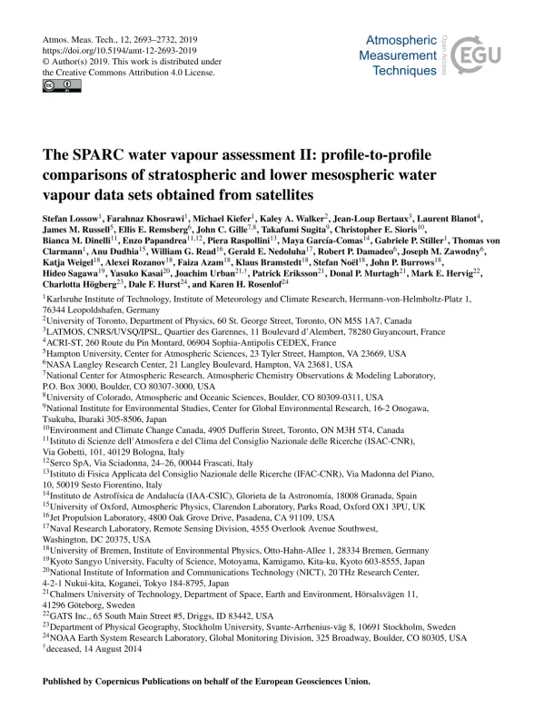 The SPARC water vapour assessment II: profile-to-profile comparisons of stratospheric and lower mesospheric water vapour data sets obtained from satellites