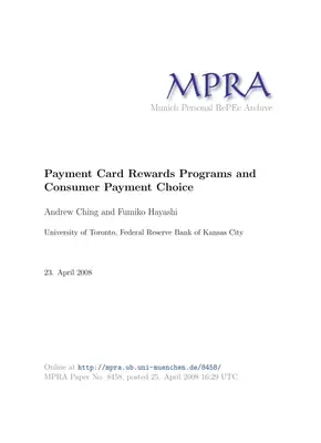 Payment Card Rewards: Consumer Choice