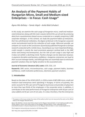 Hungarian SME Cash Usage: Payment Habits Analysis