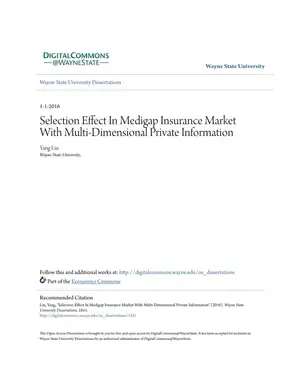 Medigap Selection Effects: A Study
