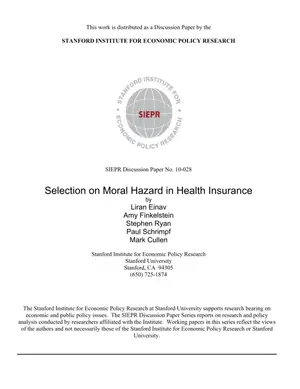 Selection on Moral Hazard in Health Insurance