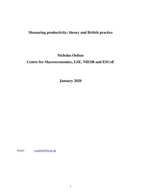 UK Productivity: Measurement & Puzzle