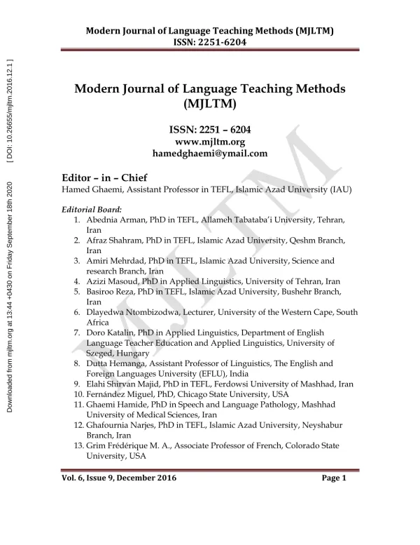 Vol. 6, Issue 9, December 2016