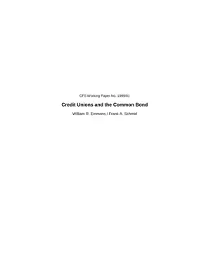 Credit Union Common Bonds: Participation & Policy