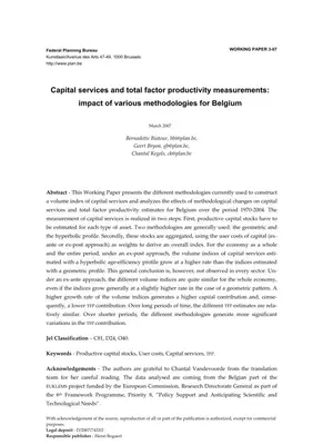 Capital Services & TFP in Belgium