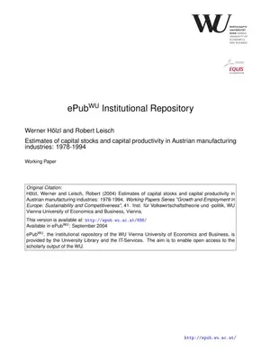 Austrian Manufacturing Capital Productivity
