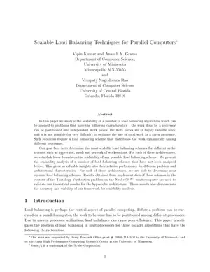 Scalable Load Balancing for Parallel Computers