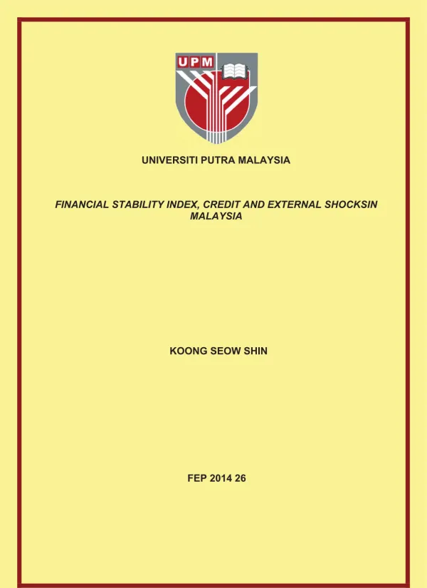 Financial stability index, credit and external shocks in Malaysia