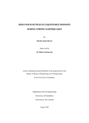 Pile Behavior During Liquefaction
