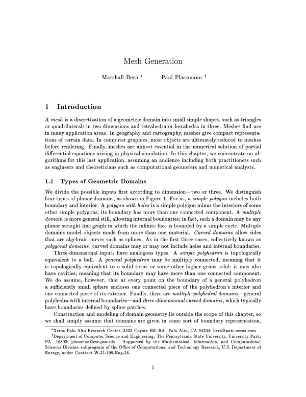 Ameshisadiscretizationofageometricdomainintosmallsimpleshapes,suchastriangles PaulPlassmanny